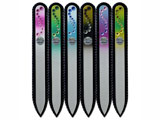 Color glass nail files with Swarovski crystals
