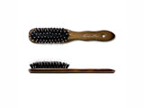 Wood hair brush with naturally selected boar bristles