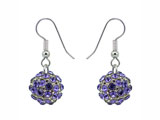 Drop earrings with Swarovski crystal mesh ball