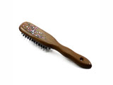 Wood hair brush with selected boar bristles