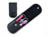 Manicure set with glass nail file and tweezers, decorated with Swarovski crystals