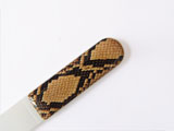 Glass nail file with animal print label