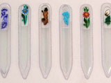 Hand painted glass nail files