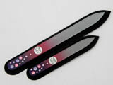 A set of two glass nail files with Swarovski crystals