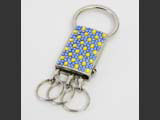 Silver Rectangle Key Ring with Swarovski crystals