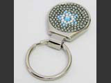 Silver Round Key Ring with Swarovski crystals
