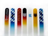 Glass nail files with silkprinted design