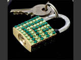 Small luggage locks decorated by Mont Bleu with Swarovski crystals