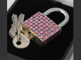 Middle luggage locks decorated by Mont Bleu with Swarovski crystals