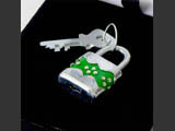 Mini luggage locks decorated by Mont Bleu with Swarovski crystals
