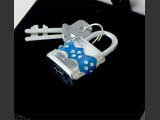 Mini luggage locks decorated by Mont Bleu with Swarovski crystals