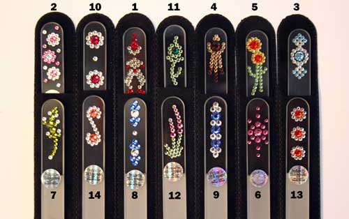 Crystal and glass nail files with Swarovski crystals